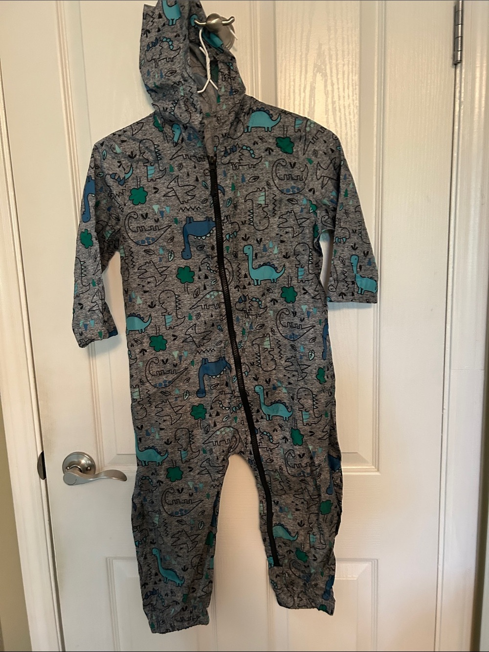 Rain-suit with Dinosaur theme.